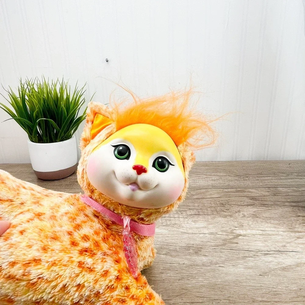 Vintage Kitty Surprise Just Play Plush Cat Autumn‎ Orange Green Eyes 12-14